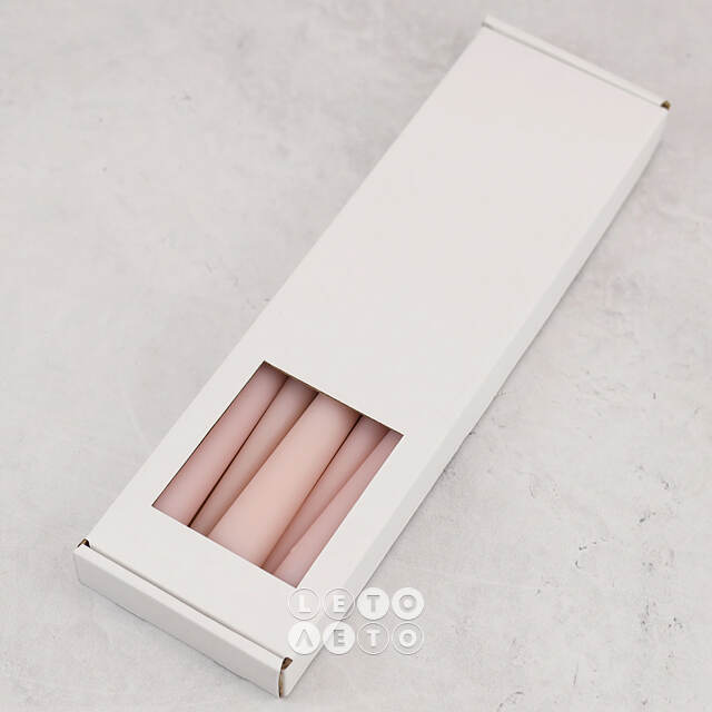 Высокие свечи 30 см Андреа Velvet розовые пудровые, 5 шт Candleslight