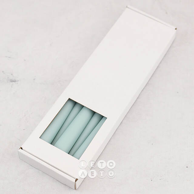 Высокие свечи 30 см Андреа Velvet мятные, 5 шт Candleslight