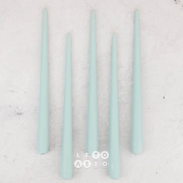 Высокие свечи 30 см Андреа Velvet мятные, 5 шт Candleslight