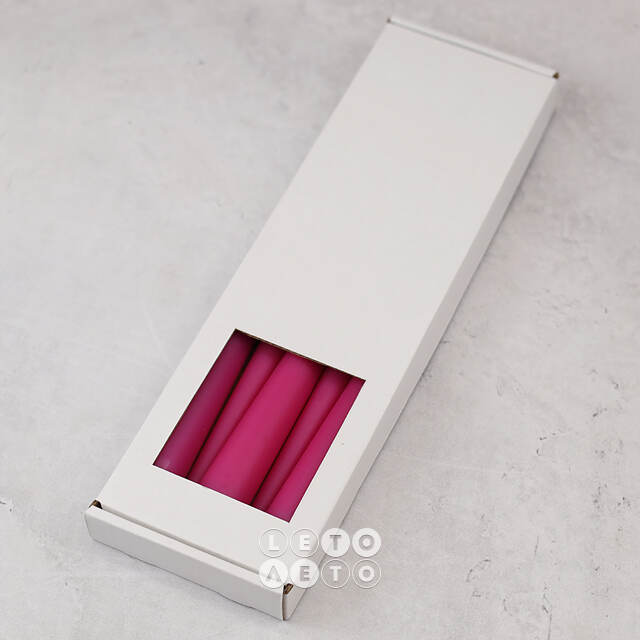 Высокие свечи 30 см Андреа Velvet фуксия, 5 шт Candleslight
