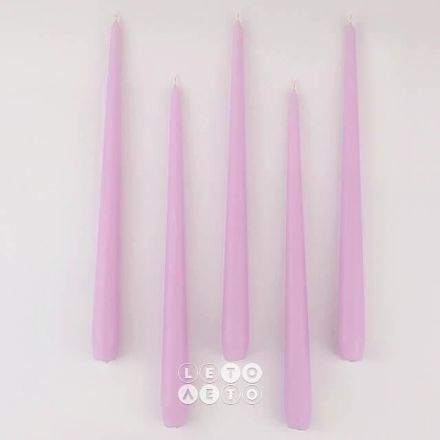 Высокие свечи 30 см Андреа Velvet вересковые, 5 шт Candleslight