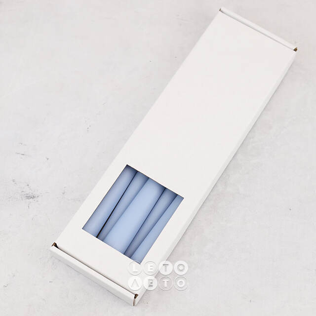 Высокие свечи 30 см Андреа Velvet светло-голубые, 5 шт Candleslight