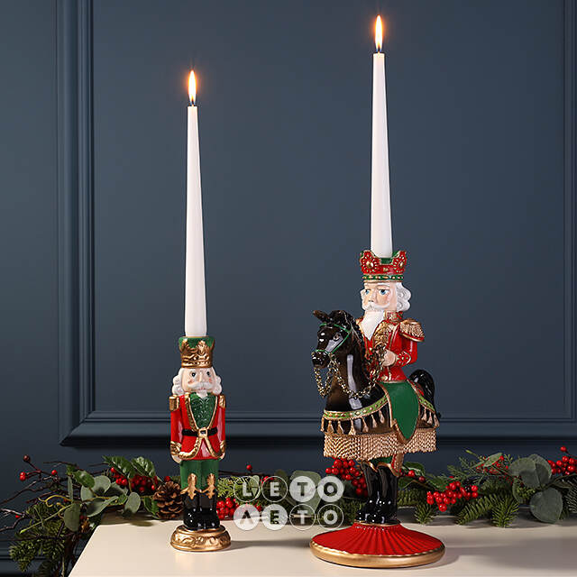 Декоративный подсвечник Щелкунчик - Prince Theodore Christmas 33 см красный EDG