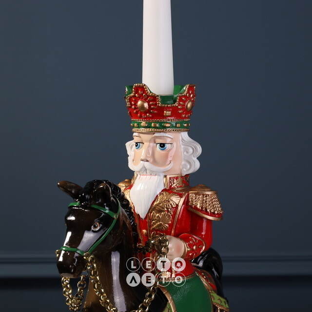 Декоративный подсвечник Щелкунчик - Prince Theodore Christmas 33 см красный EDG