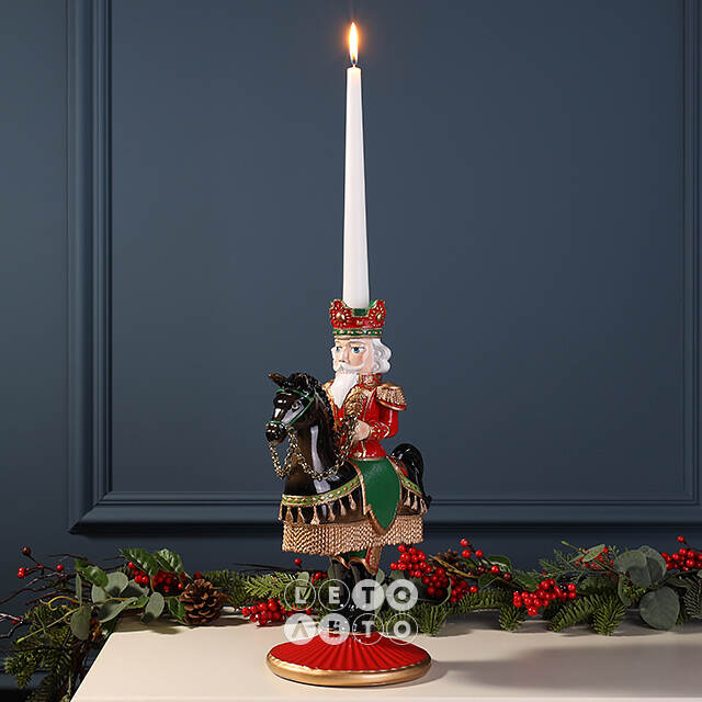 Декоративный подсвечник Щелкунчик - Prince Theodore Christmas 33 см красный EDG