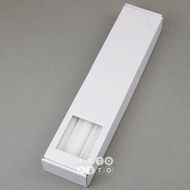 Высокие свечи 40 см Андреа Velvet белые, 10 шт Candleslight