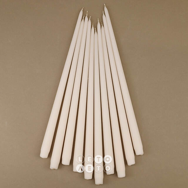 Высокие свечи 40 см Андреа Velvet кремовые, 10 шт Candleslight