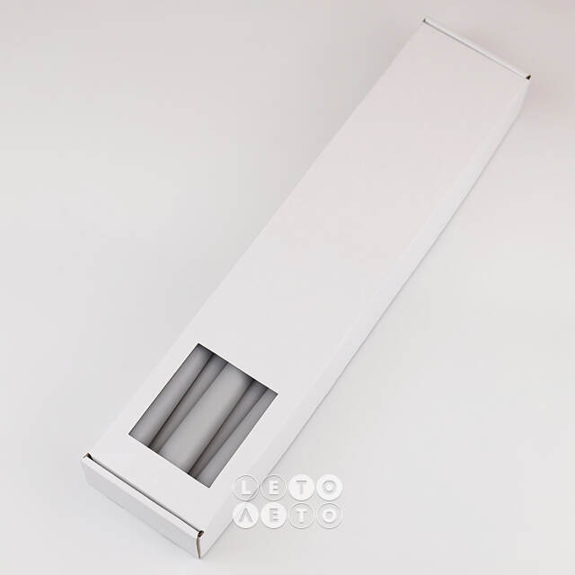 Высокие свечи 40 см Андреа Velvet серые, 10 шт Candleslight