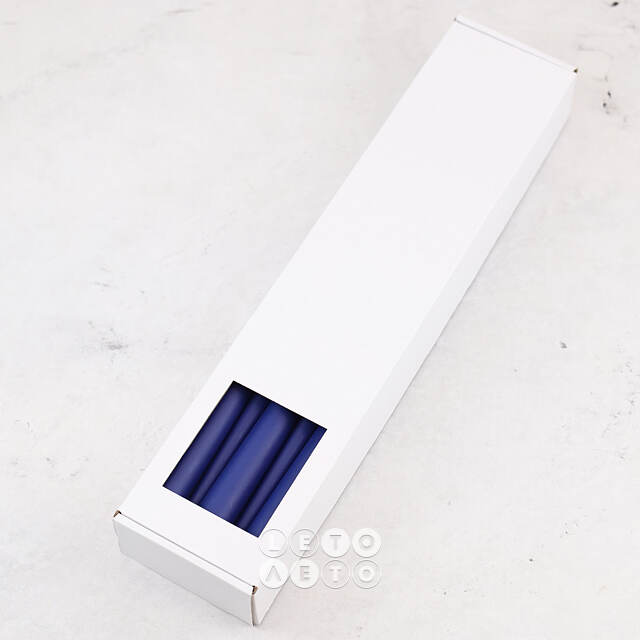 Высокие свечи 40 см Андреа Velvet темно-синие, 10 шт Candleslight