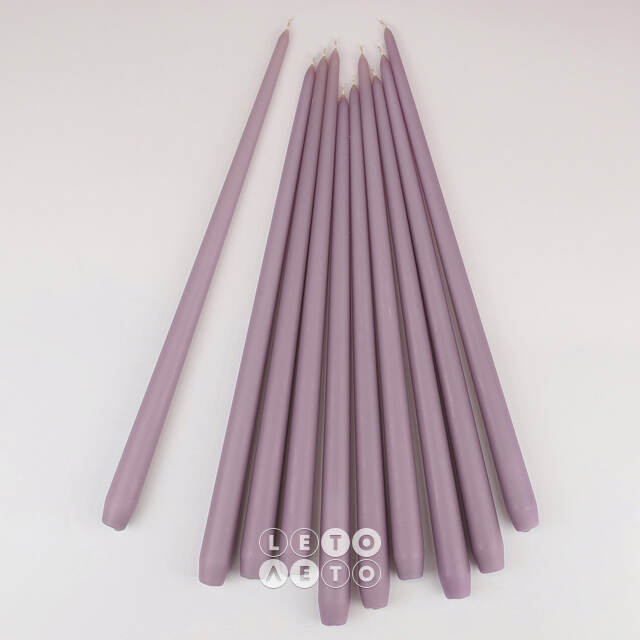 Высокая свеча 40 см Андреа Velvet серо-лиловая Candleslight