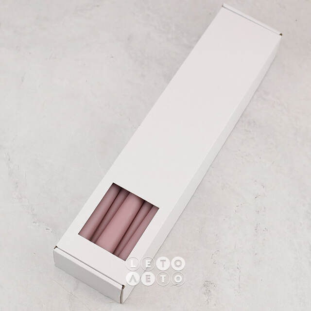 Высокие свечи 40 см Андреа Velvet роза menta, 10 шт Candleslight