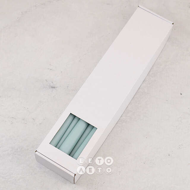 Высокие свечи 40 см Андреа Velvet мятные, 10 шт Candleslight