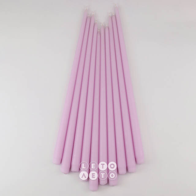 Высокие свечи 40 см Андреа Velvet вересковые, 10 шт Candleslight