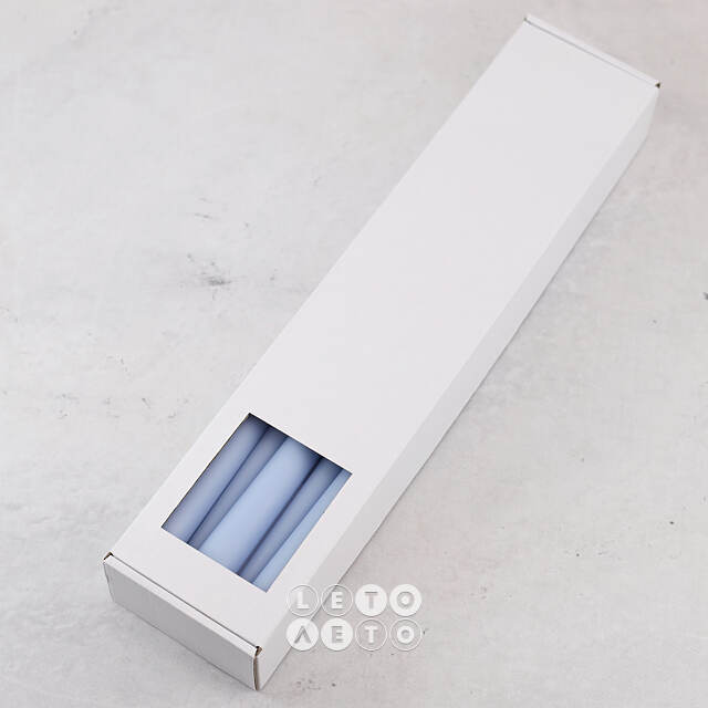 Высокие свечи 40 см Андреа Velvet светло-голубые, 10 шт Candleslight