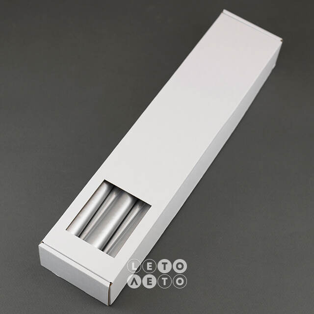 Высокие свечи 40 см Андреа Velvet серебряные, 10 шт Candleslight