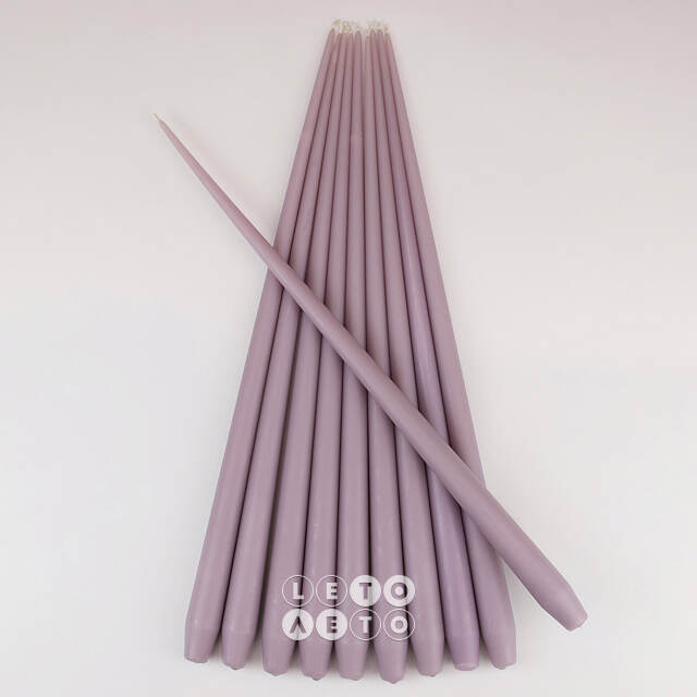 Высокая свеча 50 см Андреа Velvet серо-лиловая Candleslight