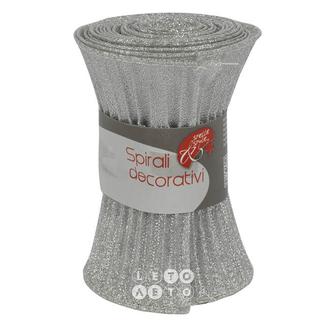 Декоративная лента Spirale 180*13 см серебряная Due Esse Christmas