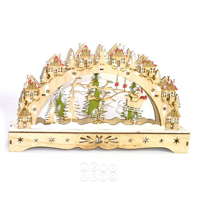 Новогодний светильник Рождество в Фоксворте 38*24 см, на батарейках Due Esse Christmas