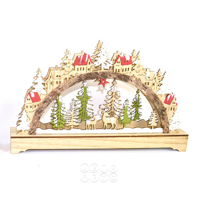 Новогодний светильник Рождество в Моргантауне 38*24 см, на батарейках Due Esse Christmas