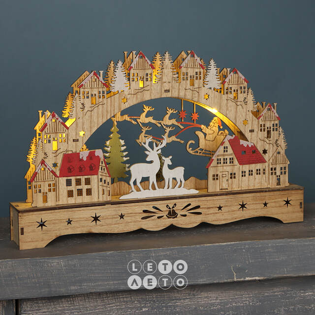 Новогодний светильник Рождество в Милтоне 38*24 см, на батарейках Due Esse Christmas