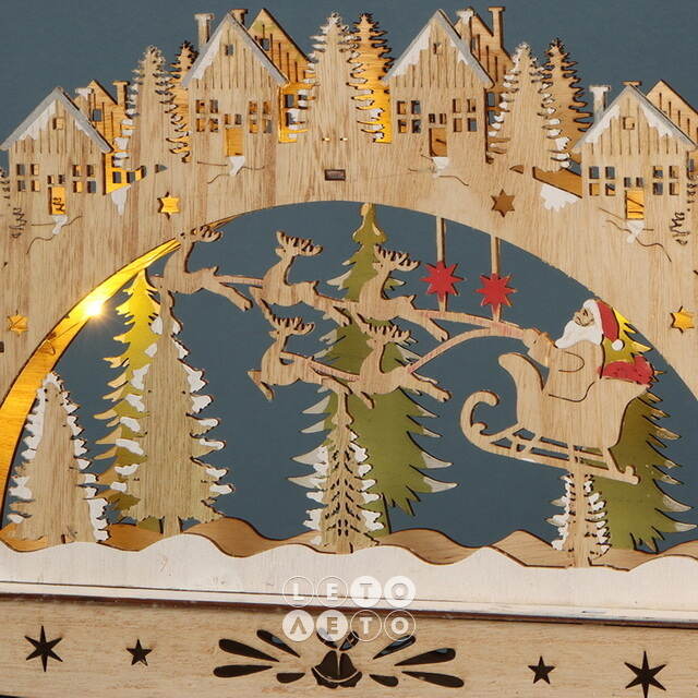 Новогодний светильник Рождество в Фоксворте 38*24 см, на батарейках Due Esse Christmas