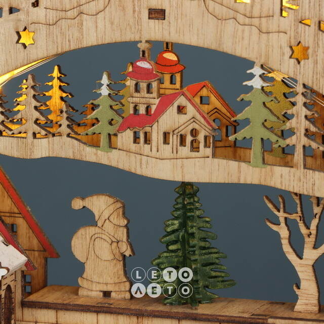 Новогодний светильник Рождество в Квикленде 33*20 см, на батарейках Due Esse Christmas