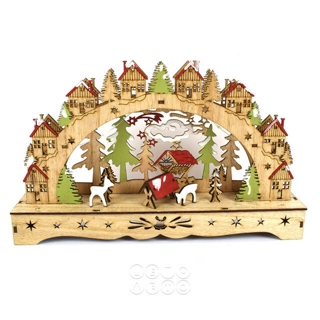 Новогодний светильник Рождество в Уитфилде 33*20 см, на батарейках Due Esse Christmas