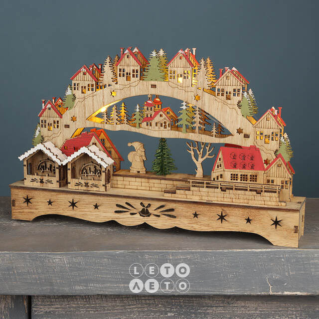 Новогодний светильник Рождество в Квикленде 33*20 см, на батарейках Due Esse Christmas