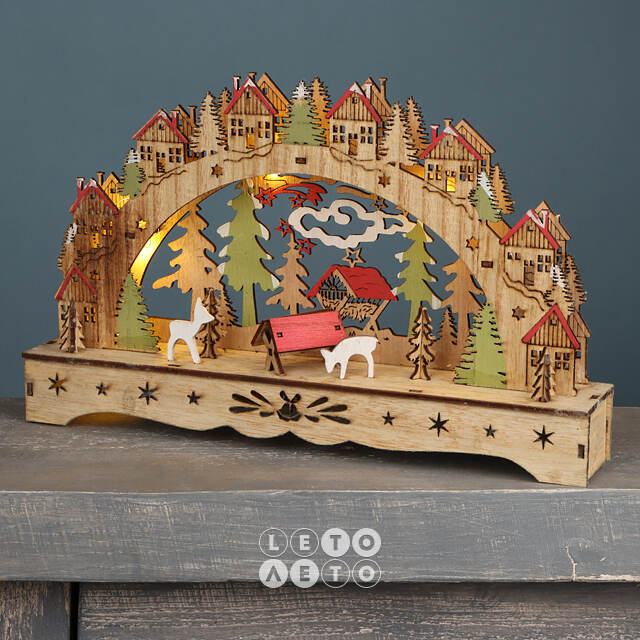 Новогодний светильник Рождество в Уитфилде 33*20 см, на батарейках Due Esse Christmas
