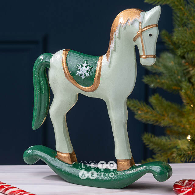 Новогодняя фигурка Лошадка-Качалка Уоллес 20 см Due Esse Christmas (Ду Эссе Кристмас)