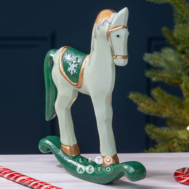 Новогодняя фигурка Лошадка-Качалка Уоллес 20 см Due Esse Christmas (Ду Эссе Кристмас)