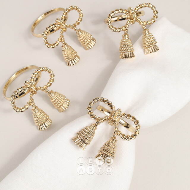 Кольца для салфеток Golden Fiocco 5 см, 4 шт Due Esse Christmas