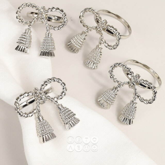 Кольца для салфеток Silver Fiocco 5 см, 4 шт Due Esse Christmas