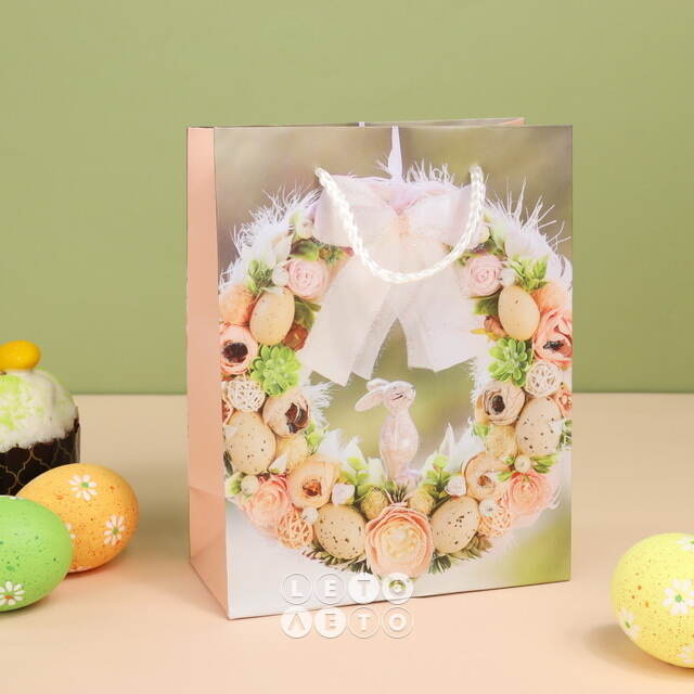 Подарочный пакет Easter Rose 18*14 см Due Esse Christmas