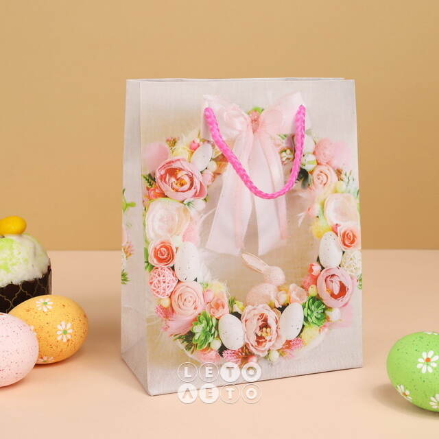 Подарочный пакет Easter Flowers 18*14 см Due Esse Christmas