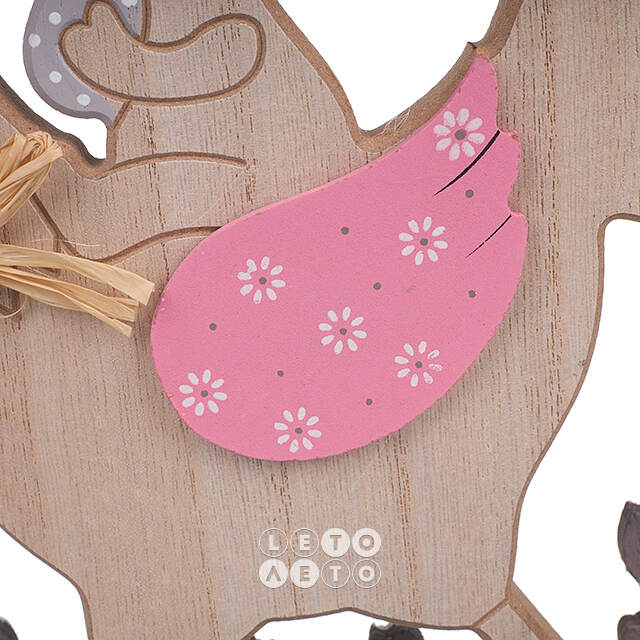 Декоративная фигурка Курочка-Качалка и Кролик Банни 23 см розовая Due Esse Christmas