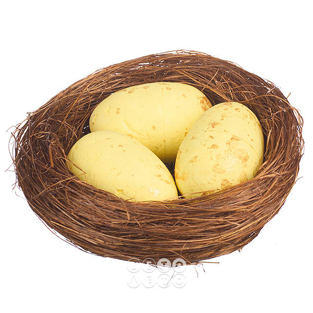 Пасхальное украшение Гнездо Yellow Egg 7 см Due Esse Christmas
