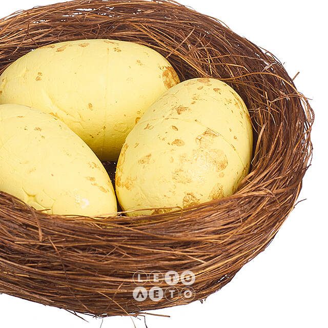 Пасхальное украшение Гнездо Yellow Egg 7 см Due Esse Christmas