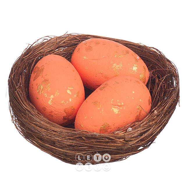 Пасхальное украшение Гнездо Orange Egg 7 см Due Esse Christmas