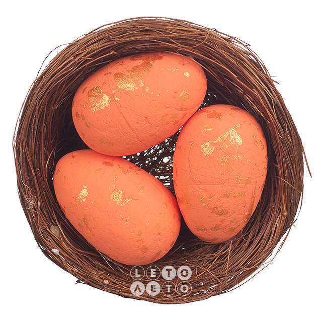 Пасхальное украшение Гнездо Orange Egg 7 см Due Esse Christmas