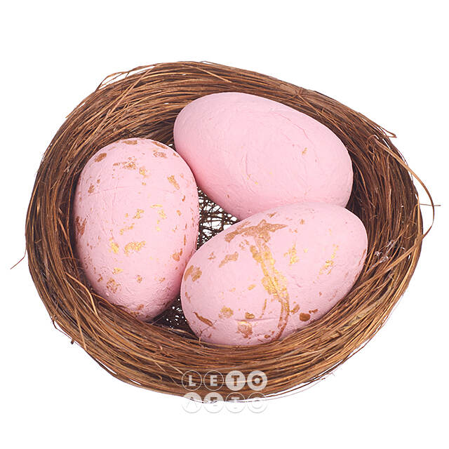 Пасхальное украшение Гнездо Pink Egg 7 см Due Esse Christmas