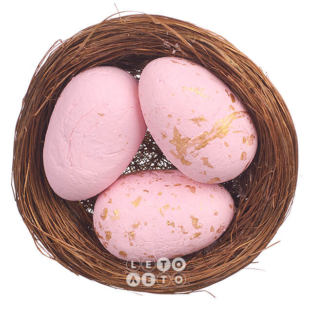 Пасхальное украшение Гнездо Pink Egg 7 см Due Esse Christmas