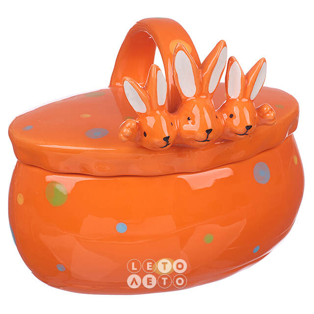 Конфетница Friendly Bunny 17*15 см оранжевая Due Esse Christmas