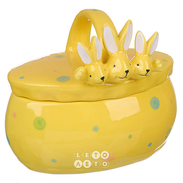Конфетница Friendly Bunny 17*15 см желтая Due Esse Christmas