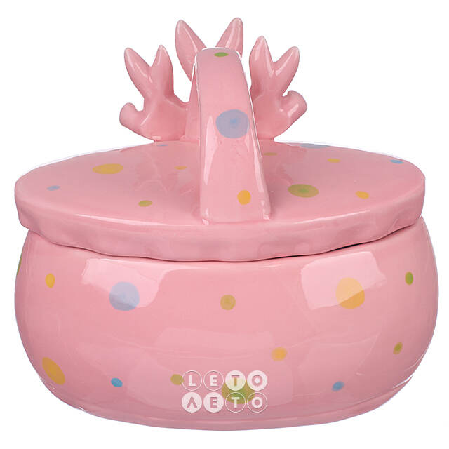 Конфетница Friendly Bunny 17*15 см розовая Due Esse Christmas