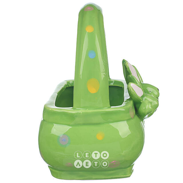 Конфетница Three Bunny 15 см зеленая Due Esse Christmas