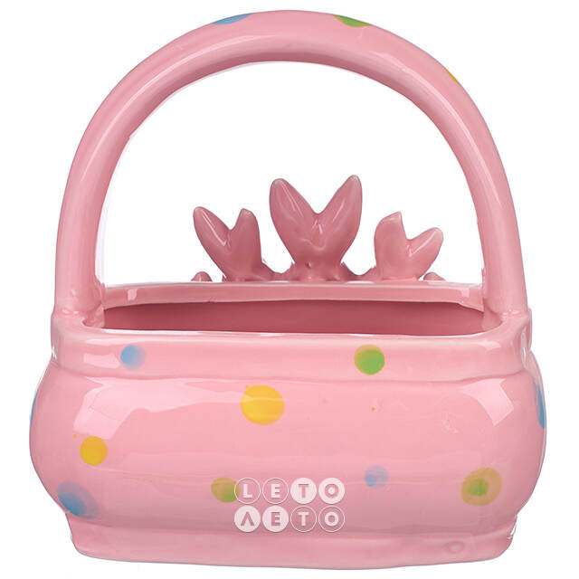 Конфетница Three Bunny 15 см розовая Due Esse Christmas