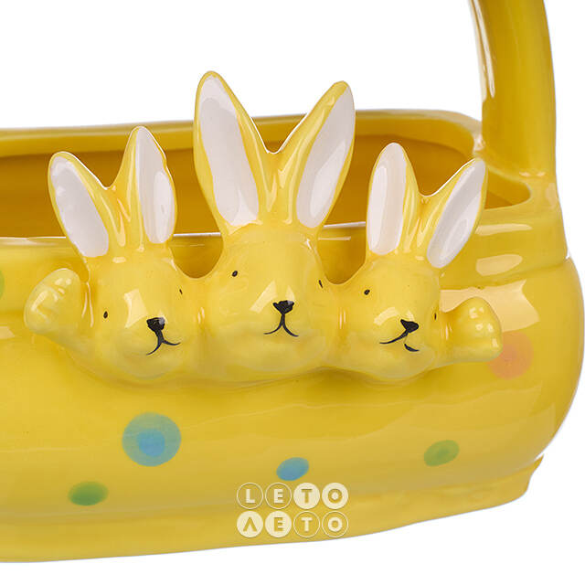 Конфетница Three Bunny 15 см желтая Due Esse Christmas