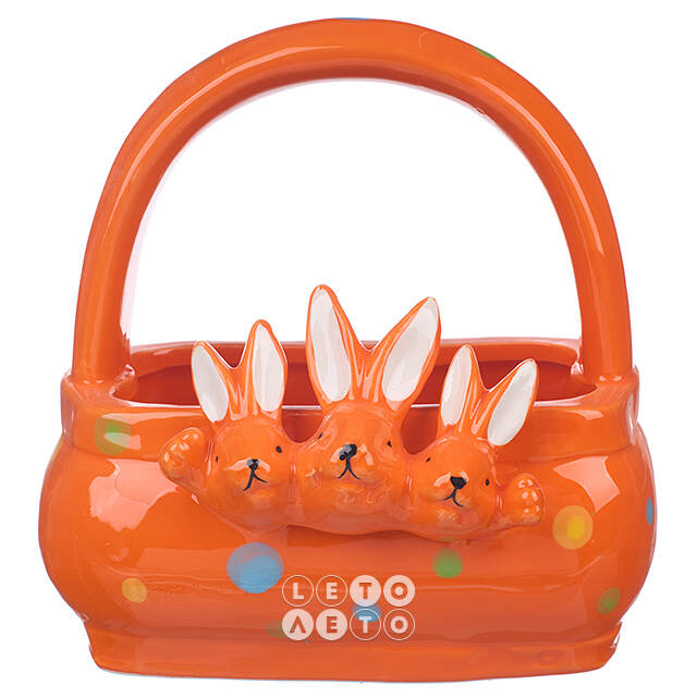 Конфетница Three Bunny 15 см оранжевая Due Esse Christmas