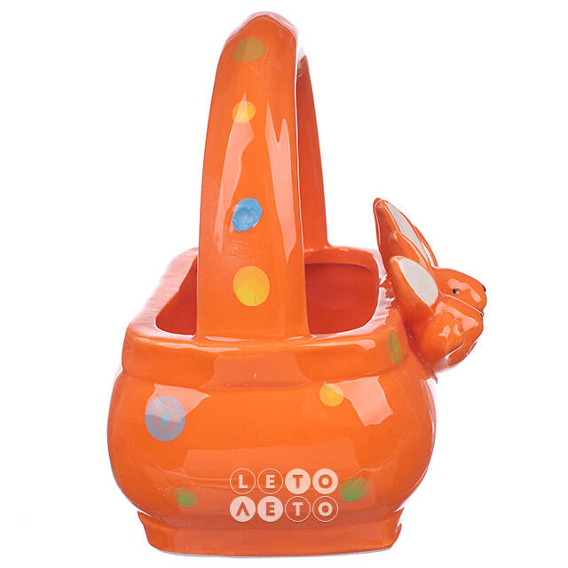 Конфетница Three Bunny 15 см оранжевая Due Esse Christmas